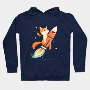 Cat Riding a Rocket Hoodie